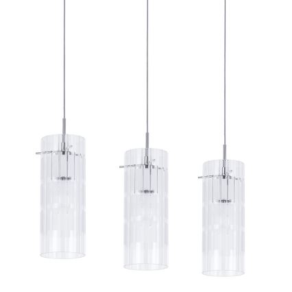 ITALUX - Κρεμαστό φωτιστικό οροφής MAX 3xE27/60W/230V γυαλιστερό χρώμιο/διαφανή