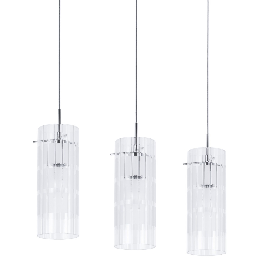 ITALUX - Κρεμαστό φωτιστικό οροφής MAX 3xE27/60W/230V γυαλιστερό χρώμιο/διαφανή