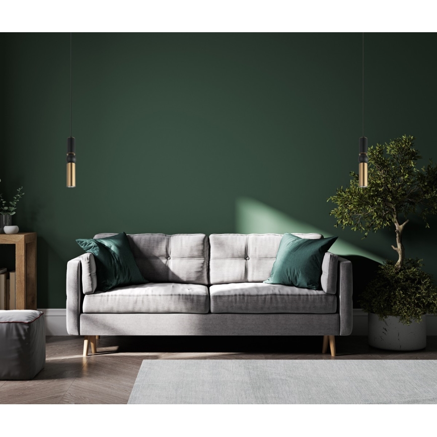 ITALUX - Πολύφωτο με συρματόσχοινο ISIDORA 1xGU10/25W/230V μαύρο/μπρονζέ