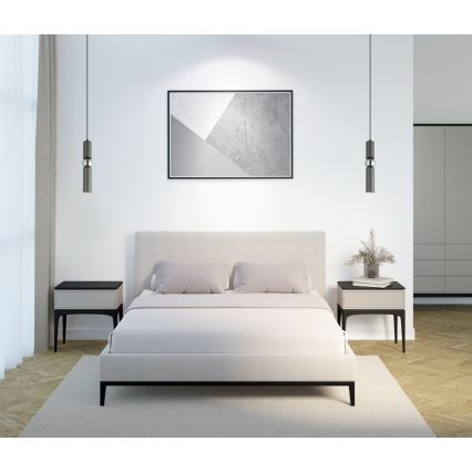 ITALUX - Κρεμαστό φωτιστικό οροφής ISIDORA 1xGU10/25W/230V ανθρακί/γυαλιστερό χρώμιο