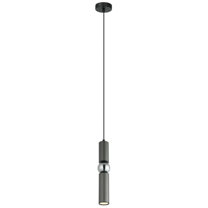 ITALUX - Κρεμαστό φωτιστικό οροφής ISIDORA 1xGU10/25W/230V ανθρακί/γυαλιστερό χρώμιο