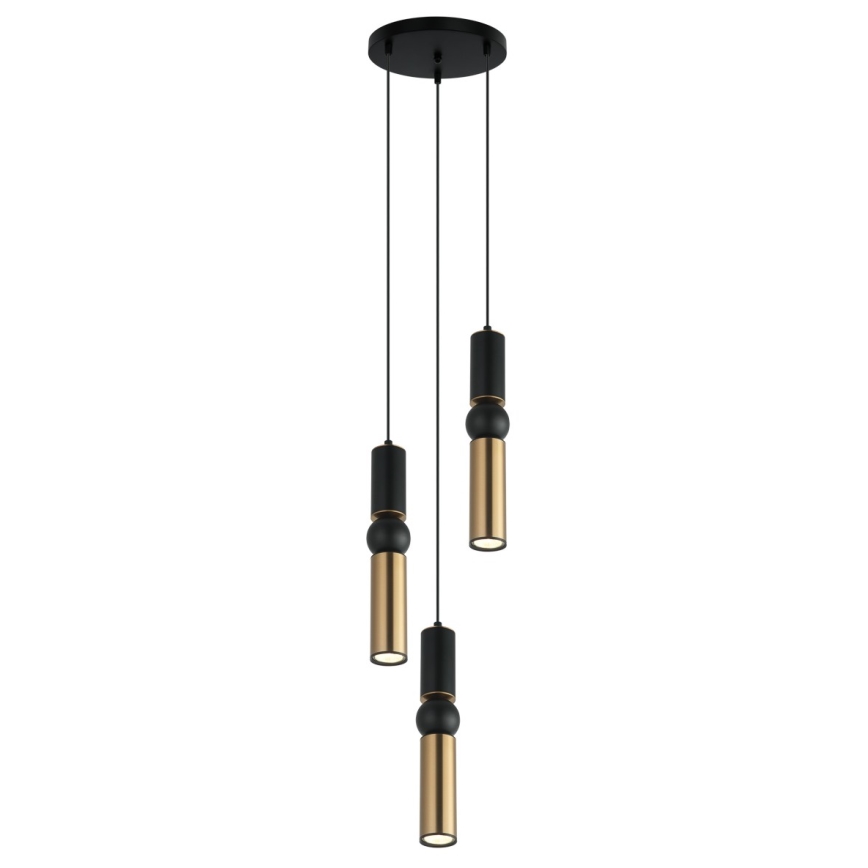 ITALUX -  Κρεμαστό φωτιστικό οροφής τρίφωτο ISIDORA 3xGU10/25W/230V μαύρο/μπρονζέ