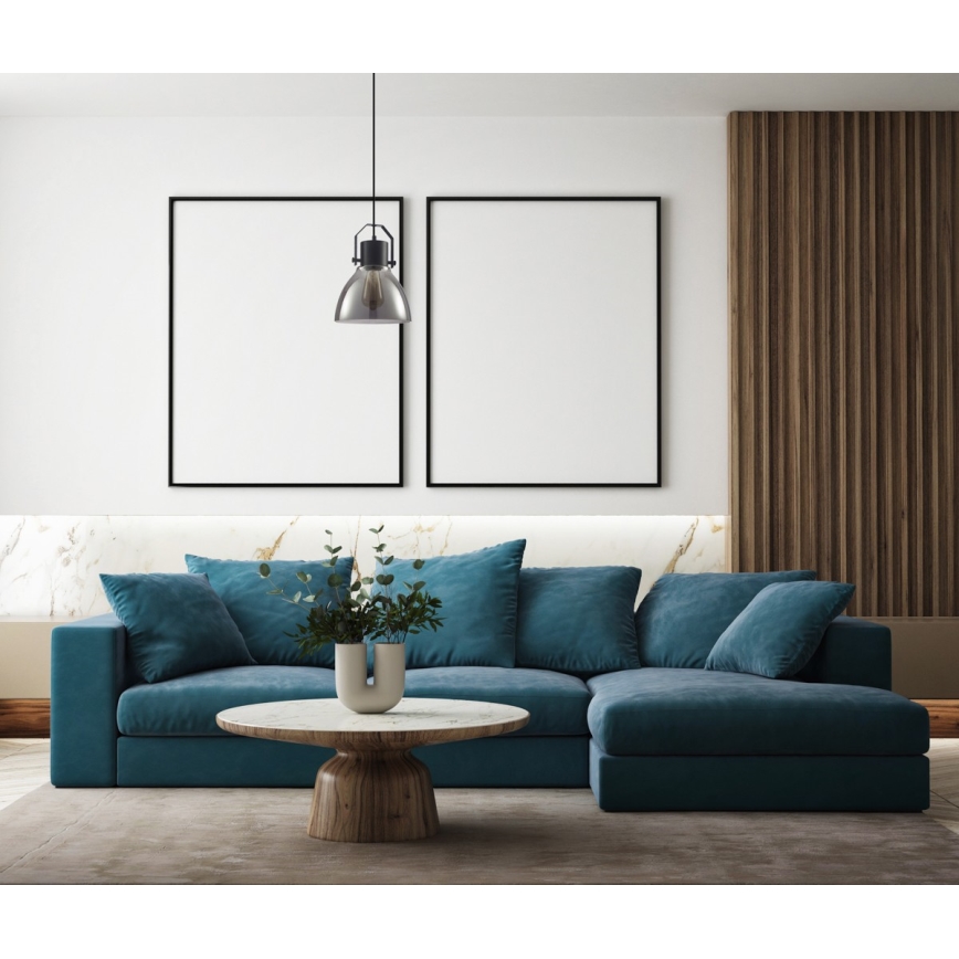 ITALUX - Κρεμαστό φωτιστικό οροφής  DARLENA 1xE27/40W/230V μαύρο