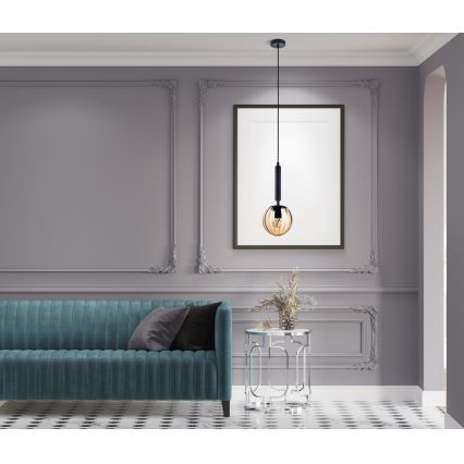 ITALUX - Κρεμαστό φωτιστικό οροφής RAVENA 1xE27/10W/230V μαύρο