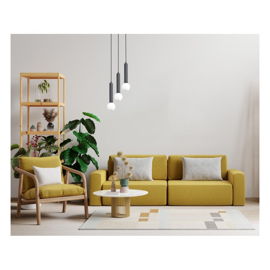 ITALUX - Κρεμαστό φωτιστικό με καλώδιο FILANO 3xG9/5W/230V μαύρο