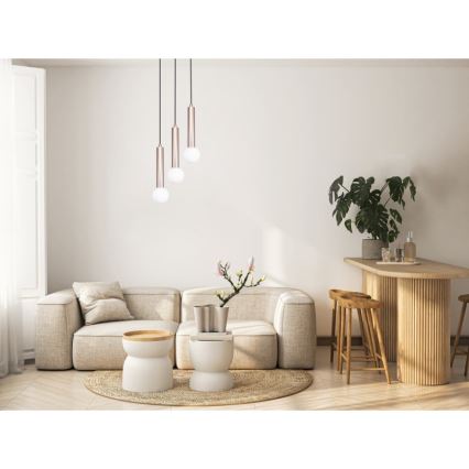 ITALUX - Κρεμαστό φωτιστικό σε καλώδιο FILANO 3xG9/5W/230V ροζ χρυσό