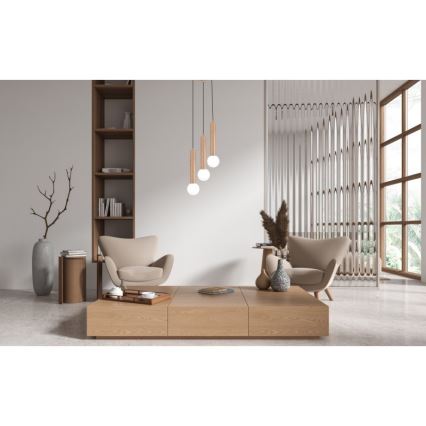ITALUX - Κρεμαστό φωτιστικό με καλώδιο FILANO 3xG9/5W/230V καφέ