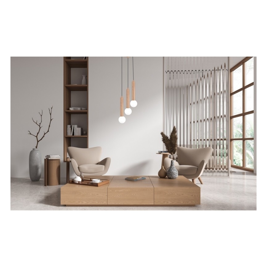 ITALUX - Κρεμαστό φωτιστικό με καλώδιο FILANO 3xG9/5W/230V καφέ