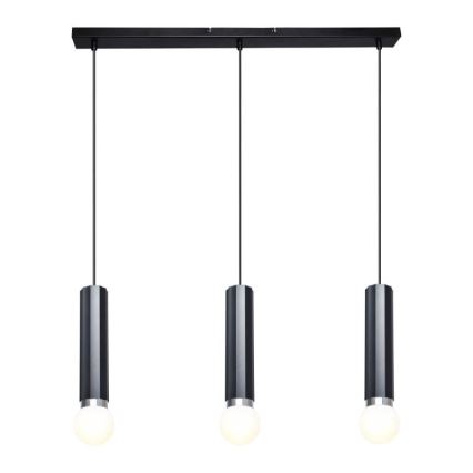 ITALUX - Κρεμαστό φωτιστικό με καλώδιο MACERA 3xE27/40W/230V μαύρο