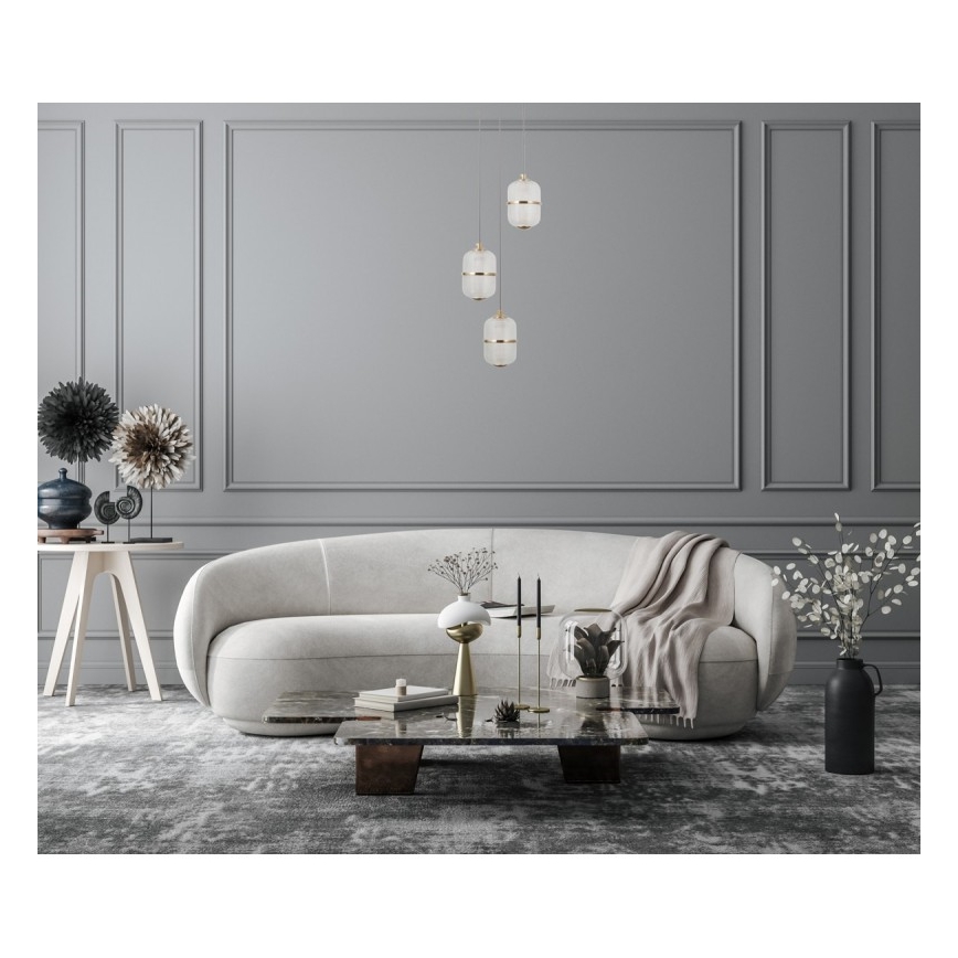 ITALUX - Κρεμαστό φωτιστικό με καλώδιο ALANI 3xLED/5W/230V 3000K μαύρο/χρυσό