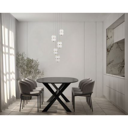ITALUX - LED Κρεμαστό φωτιστικό με καλώδιο ALANI 5xLED/5,6W/230V 3000K μαύρο/χρυσό