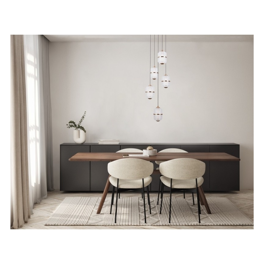 ITALUX - LED κρεμαστό φωτιστικό με καλώδιο ALANI 5xLED/5,6W/230V 3000K χρυσό