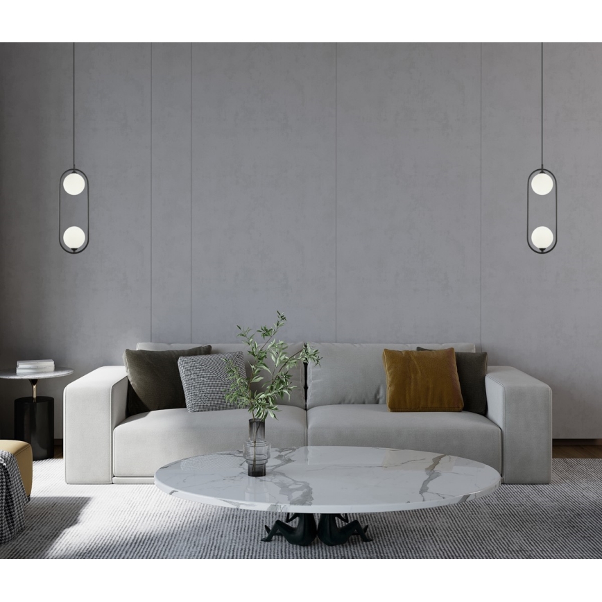 ITALUX - Πολύφωτο με συρματόσχοινο LUPUS 2xG9/25W/230V μαύρο