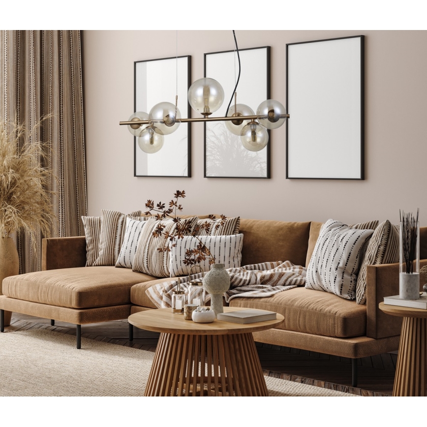 ITALUX - Φωτιστικό οροφής με καλώδιο CANELLO 7xG9/5W/230V ορείχαλκος