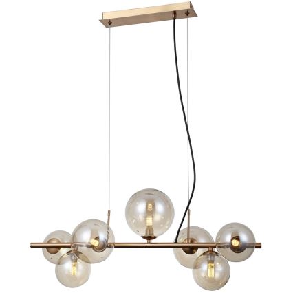 ITALUX - Πολύφωτο με συρματόσχοινο CANELLO 7xG9/5W/230V ορείχαλκος