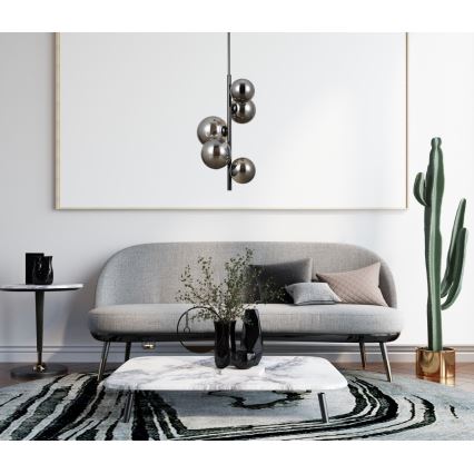 ITALUX - Κρεμαστό φωτιστικό CANELLO 5xG9/5W/230V μαύρο