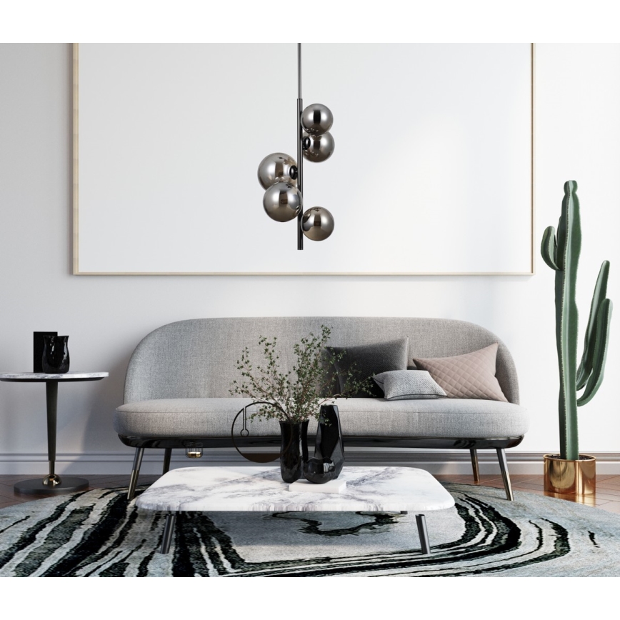 ITALUX - Κρεμαστό φωτιστικό CANELLO 5xG9/5W/230V μαύρο
