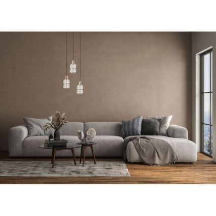 ITALUX - Κρεμαστό φωτιστικό με καλώδιο ALMA 3xE27/40W/230V χρυσό
