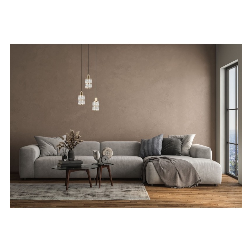 ITALUX - Κρεμαστό φωτιστικό με καλώδιο ALMA 3xE27/40W/230V χρυσό