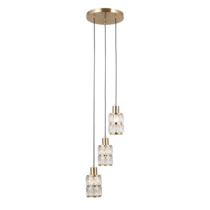 ITALUX - Κρεμαστό φωτιστικό με καλώδιο ALMA 3xE27/40W/230V χρυσό