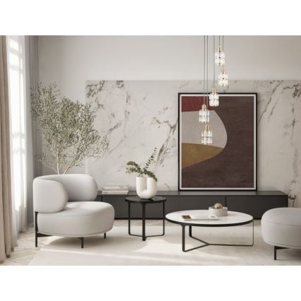 ITALUX - Αναρτώμενος πολυέλαιος ALMA 5xE27/40W/230V, χρυσός