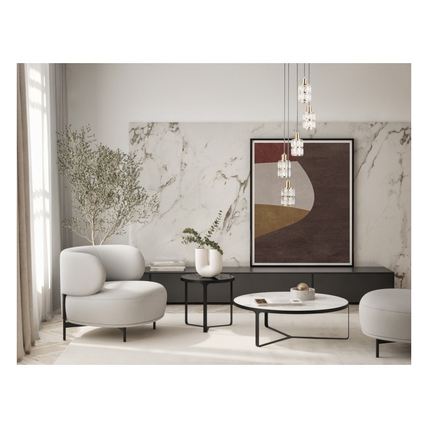 ITALUX - Αναρτώμενος πολυέλαιος ALMA 5xE27/40W/230V, χρυσός
