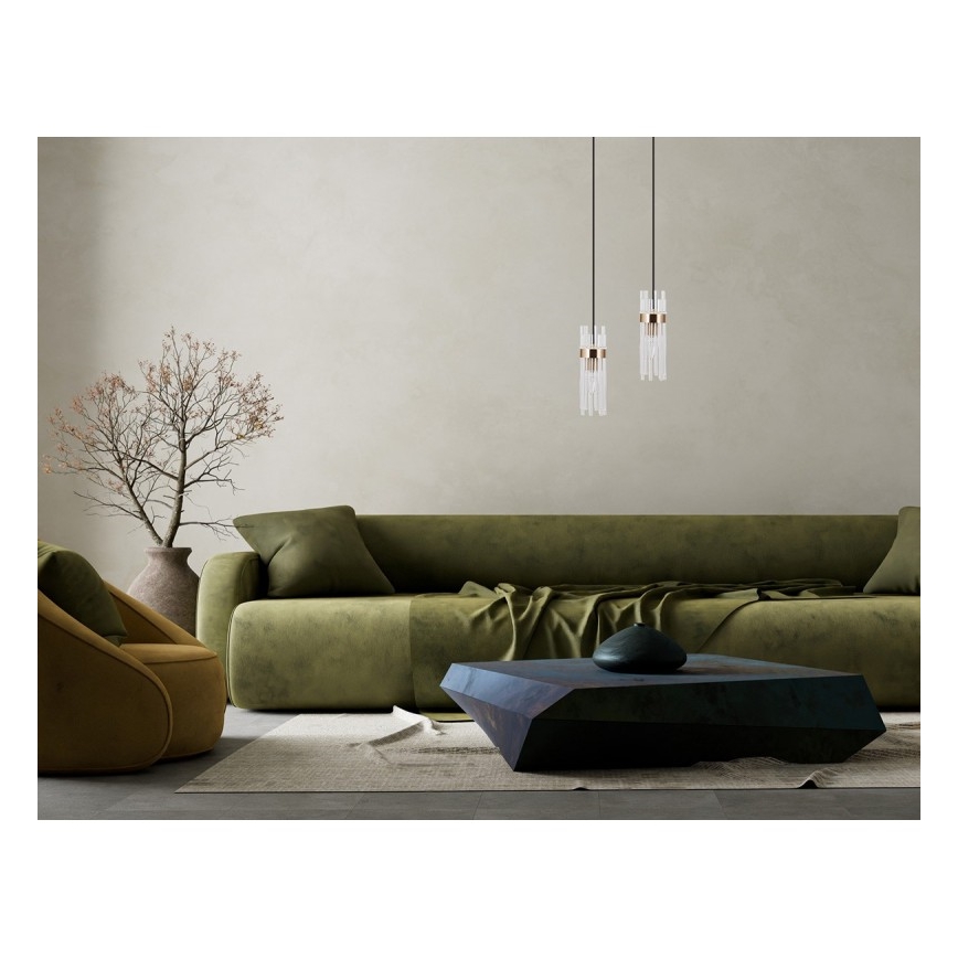 ITALUX - Κρεμαστό φωτιστικό με καλώδιο TARASO 1xE14/40W/230V χρυσό