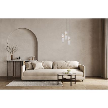 ITALUX - Κρεμαστό φωτιστικό με καλώδιο TARASO 3xE14/40W/230V μαύρο/χρυσό