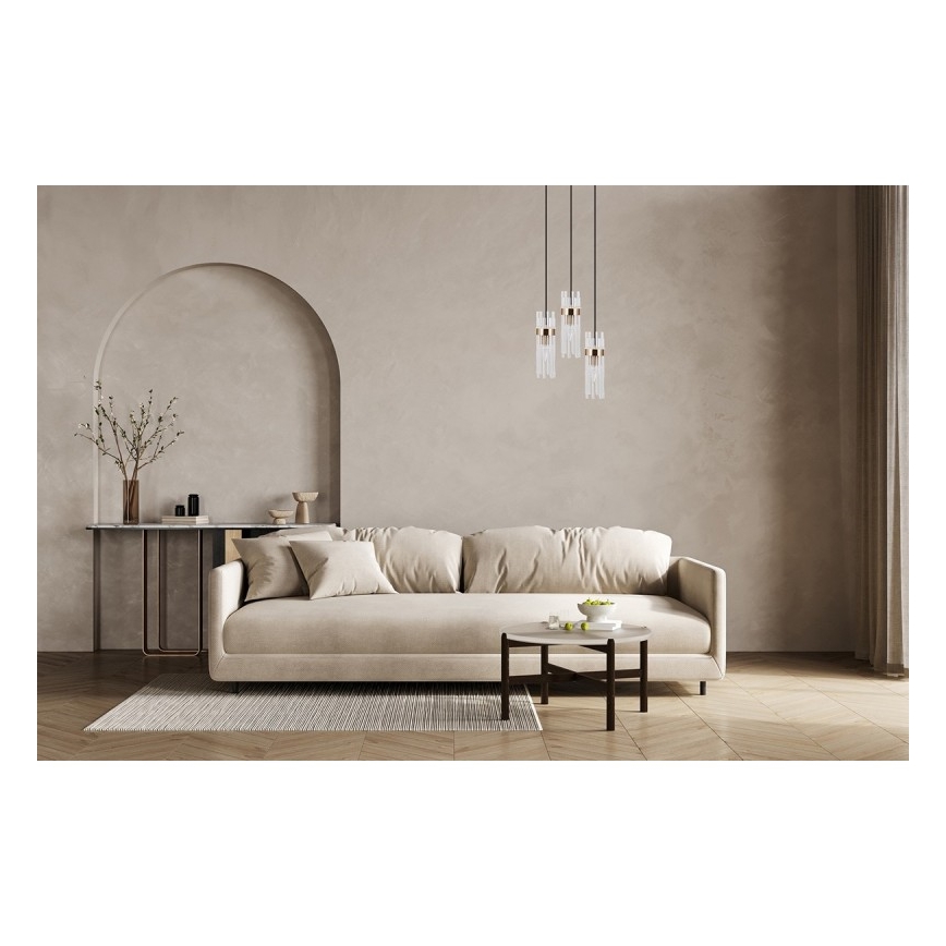 ITALUX - Κρεμαστό φωτιστικό με καλώδιο TARASO 3xE14/40W/230V μαύρο/χρυσό