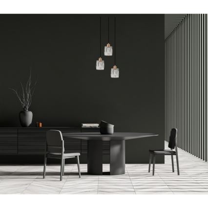 ITALUX - Κρεμαστό φωτιστικό με καλώδιο TORNO 3xE14/40W/230V μαύρο/χρυσό