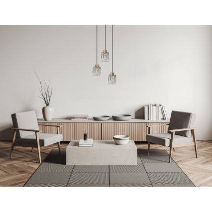 ITALUX - Κρεμαστό φωτιστικό με καλώδιο TORNO 3xE14/40W/230V χρυσό