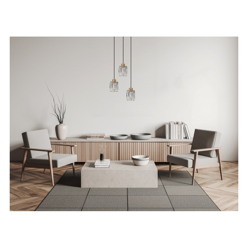 ITALUX - Κρεμαστό φωτιστικό με καλώδιο TORNO 3xE14/40W/230V χρυσό