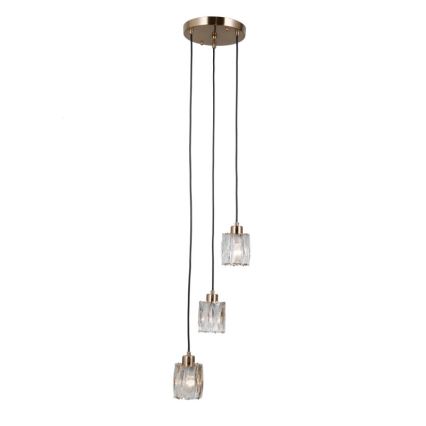 ITALUX - Κρεμαστό φωτιστικό με καλώδιο TORNO 3xE14/40W/230V χρυσό