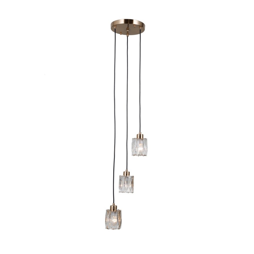 ITALUX - Κρεμαστό φωτιστικό με καλώδιο TORNO 3xE14/40W/230V χρυσό