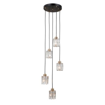 ITALUX - Πολυέλαιος με καλώδιο TORNO 5xE14/40W/230V μαύρο/χρυσό