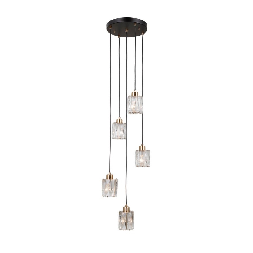 ITALUX - Πολυέλαιος με καλώδιο TORNO 5xE14/40W/230V μαύρο/χρυσό