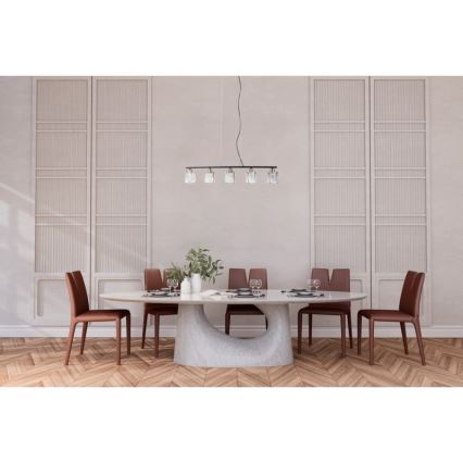 ITALUX - Πολυέλαιος με καλώδιο SIMONA 5xE14/40W/230V μαύρο/χρυσό