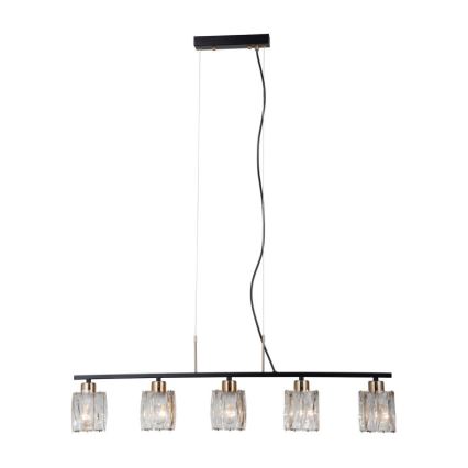ITALUX - Πολυέλαιος με καλώδιο SIMONA 5xE14/40W/230V μαύρο/χρυσό