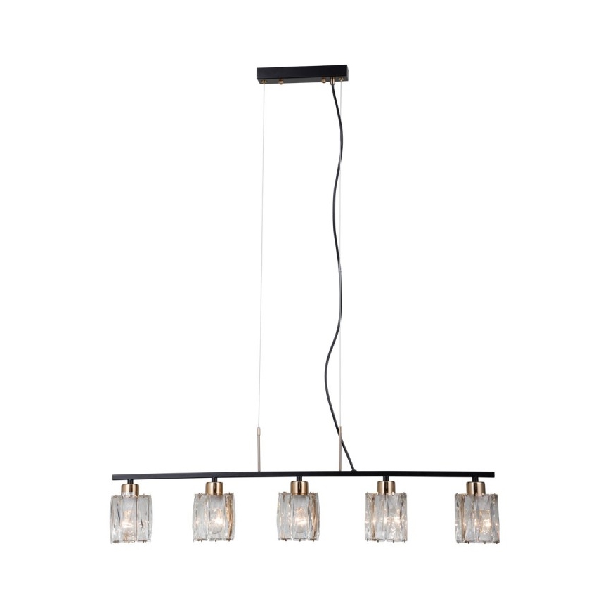 ITALUX - Πολυέλαιος με καλώδιο SIMONA 5xE14/40W/230V μαύρο/χρυσό