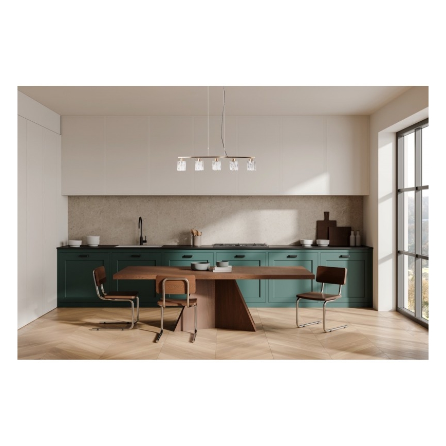 ITALUX - Κρεμαστό φωτιστικό σε καλώδιο SIMONA 5xE14/40W/230V χρυσό