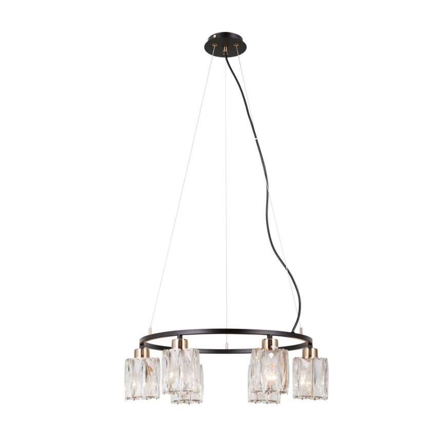 ITALUX - Πολυέλαιος με ανάρτηση σε καλώδιο SIMONA 6xE14/40W/230V μαύρο/χρυσό