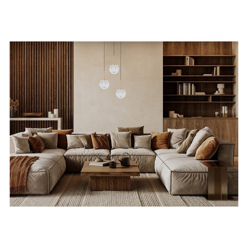 ITALUX - Κρεμαστό φωτιστικό PADRI με καλώδιο, 3xG9/5W/230V, χρυσό