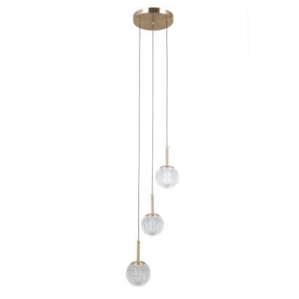 ITALUX - Κρεμαστό φωτιστικό PADRI με καλώδιο, 3xG9/5W/230V, χρυσό