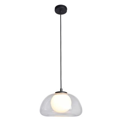ITALUX - Κρεμαστό φωτιστικό με καλώδιο AINALE 1xG9/7W/230V μαύρο/διάφανο