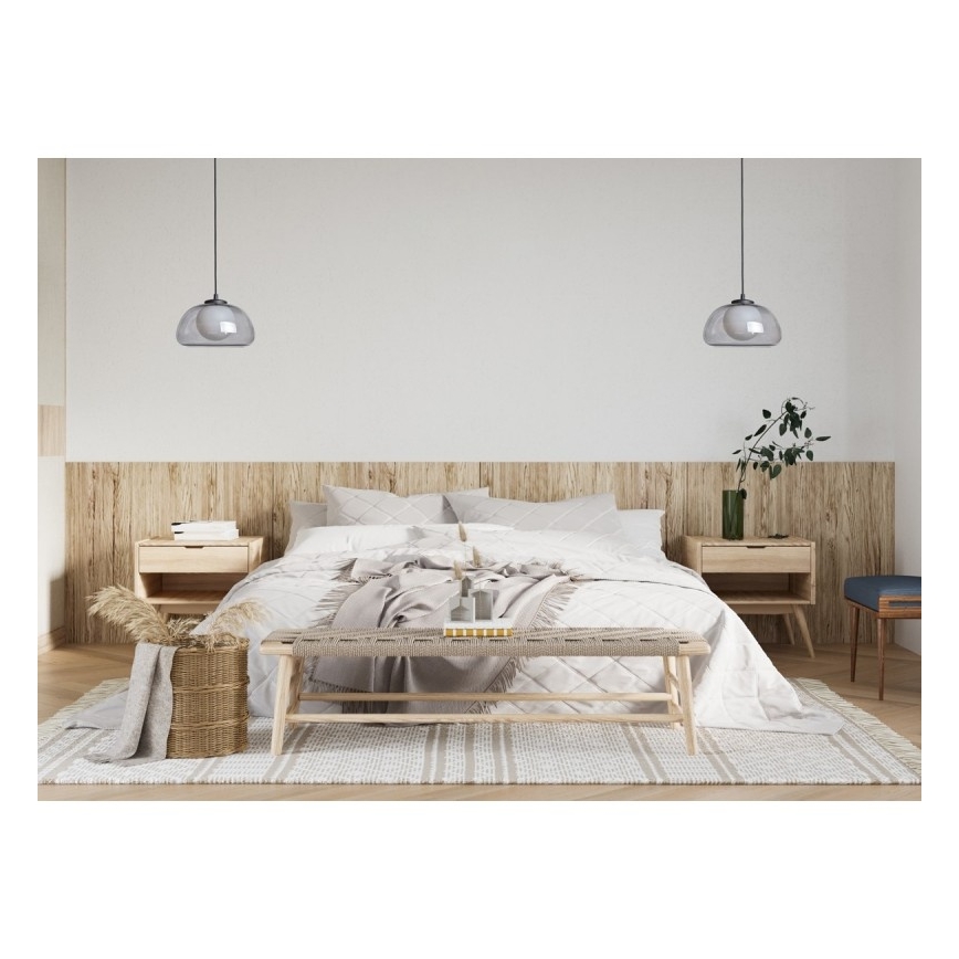 ITALUX - Κρεμαστό φωτιστικό με καλώδιο AINALE 1xG9/7W/230V μαύρο/καπνιστό μαύρο