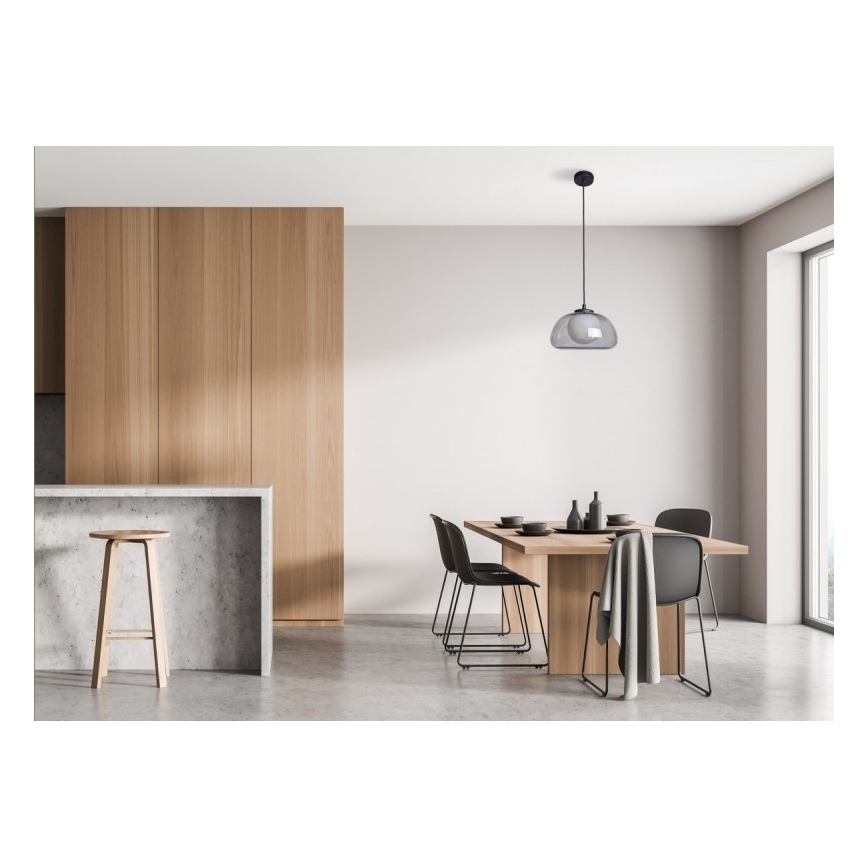 ITALUX - Κρεμαστό φωτιστικό με καλώδιο AINALE 1xG9/7W/230V μαύρο/καπνιστό μαύρο