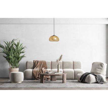 ITALUX - Κρεμαστό φωτιστικό με καλώδιο AINALE 1xG9/7W/230V μαύρο/καπνιστό καφέ