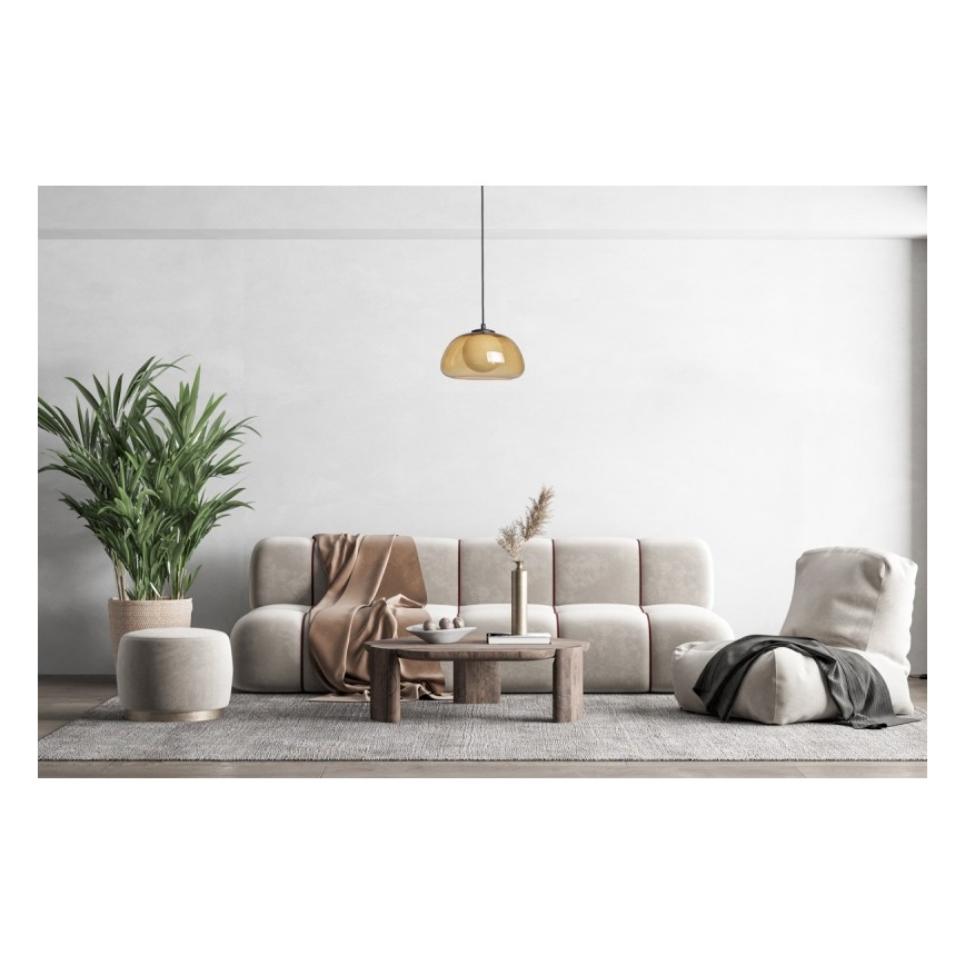 ITALUX - Κρεμαστό φωτιστικό με καλώδιο AINALE 1xG9/7W/230V μαύρο/καπνιστό καφέ