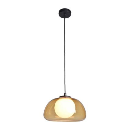 ITALUX - Κρεμαστό φωτιστικό με καλώδιο AINALE 1xG9/7W/230V μαύρο/καπνιστό καφέ