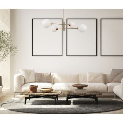 ITALUX - Φωτιστικό οροφής EVORA με ράβδο 4xG9/5W/230V ορείχαλκος